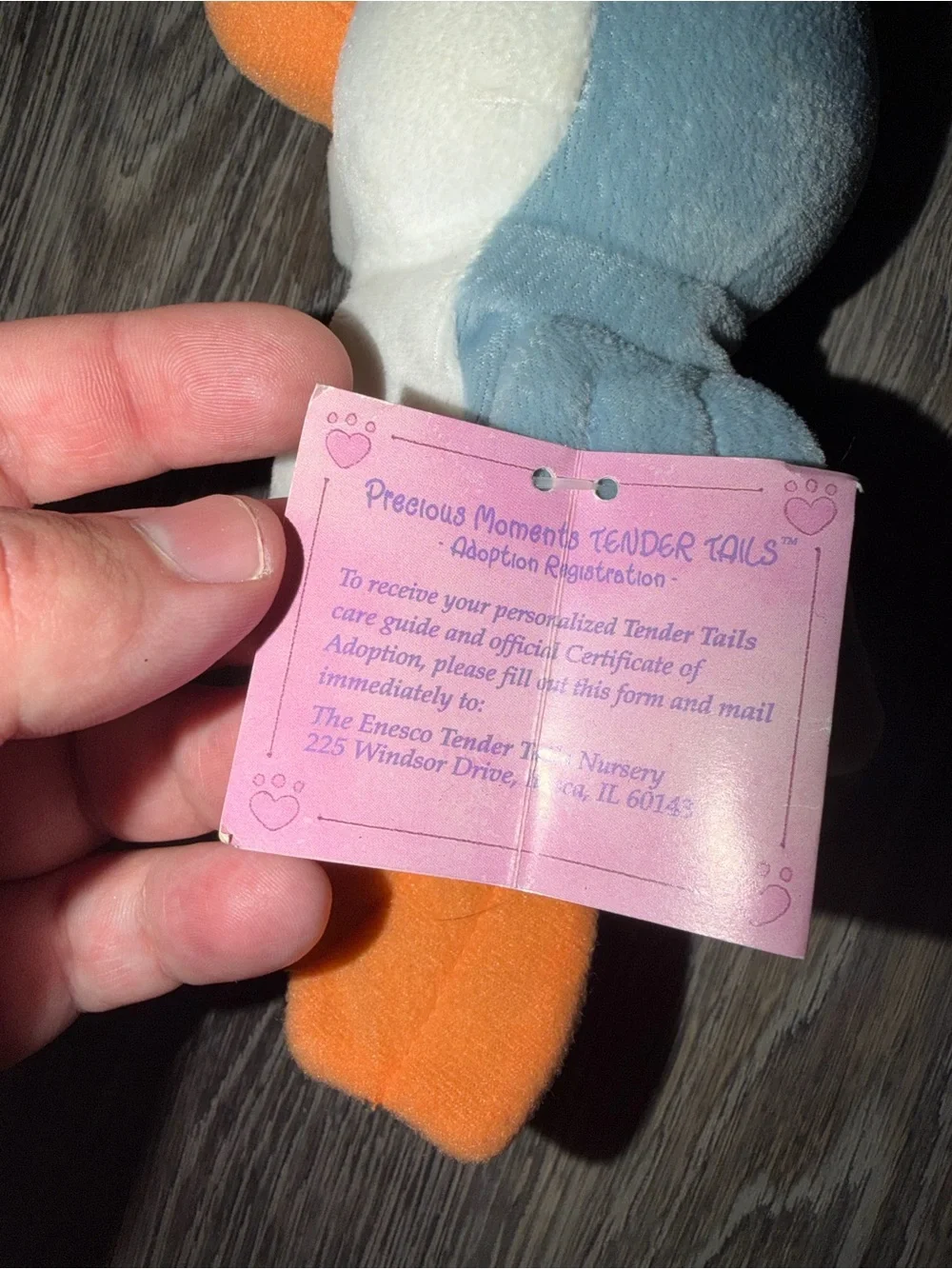 Vintage 1997 Precious Moments Tender Tails Bird Plush Stuffed Animal 471917 NWT